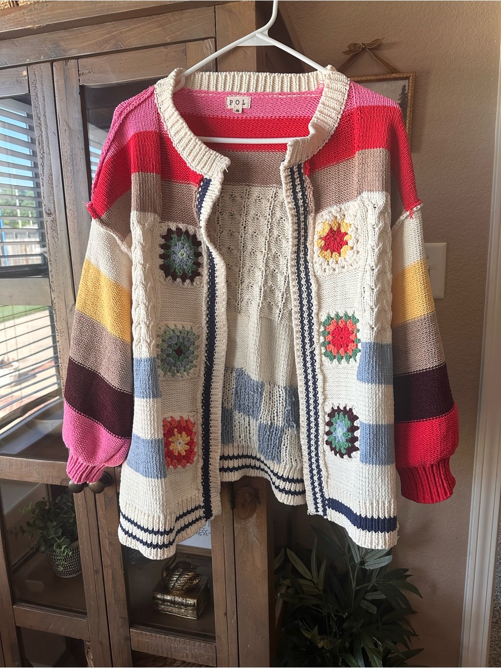 POL granny square cardigan